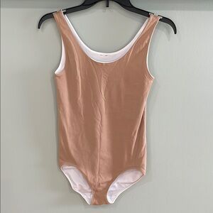 Assets By Spanx Tan/White Reversible Bodysuit